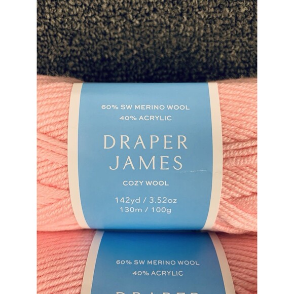 Lot Of 3 Draper James Cozy Wool Almond Blossom Merino Wool And Acrylic Yarn New - Picture 2 of 5